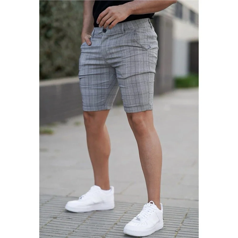 GINGTTO Mens Slim Fit Shorts Stretch Tapered Leg Skinny 5